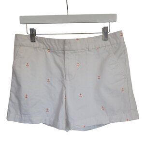 Tommy‎ Hilfiger Shorts White Anchor Print 5 Inch Hollywood Style Womens 6